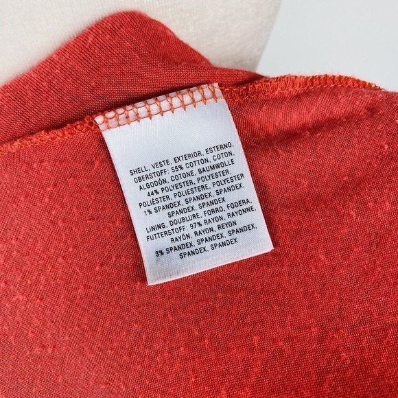Postmark Anthropologie Size Medium Swing Lace Knit Eyelet Peplum Top Orange - Picture 4 of 5